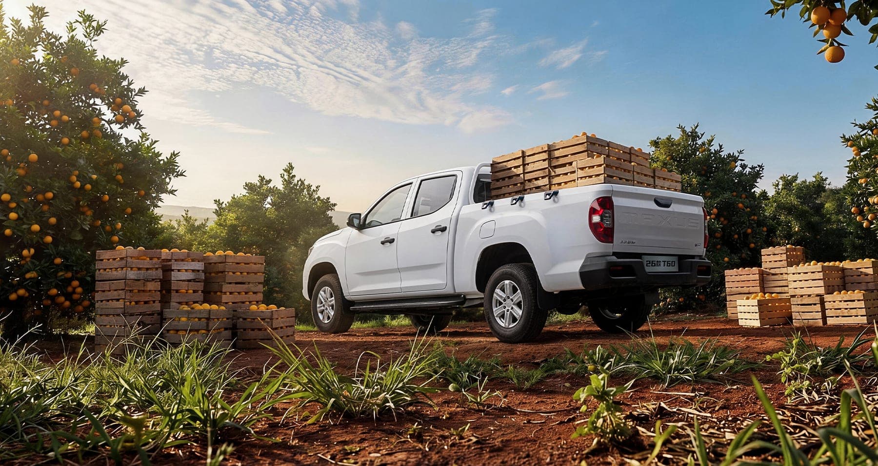 MAXUS T60 2026 — Pickup doble cabina para exportación, caja de carga cargada
