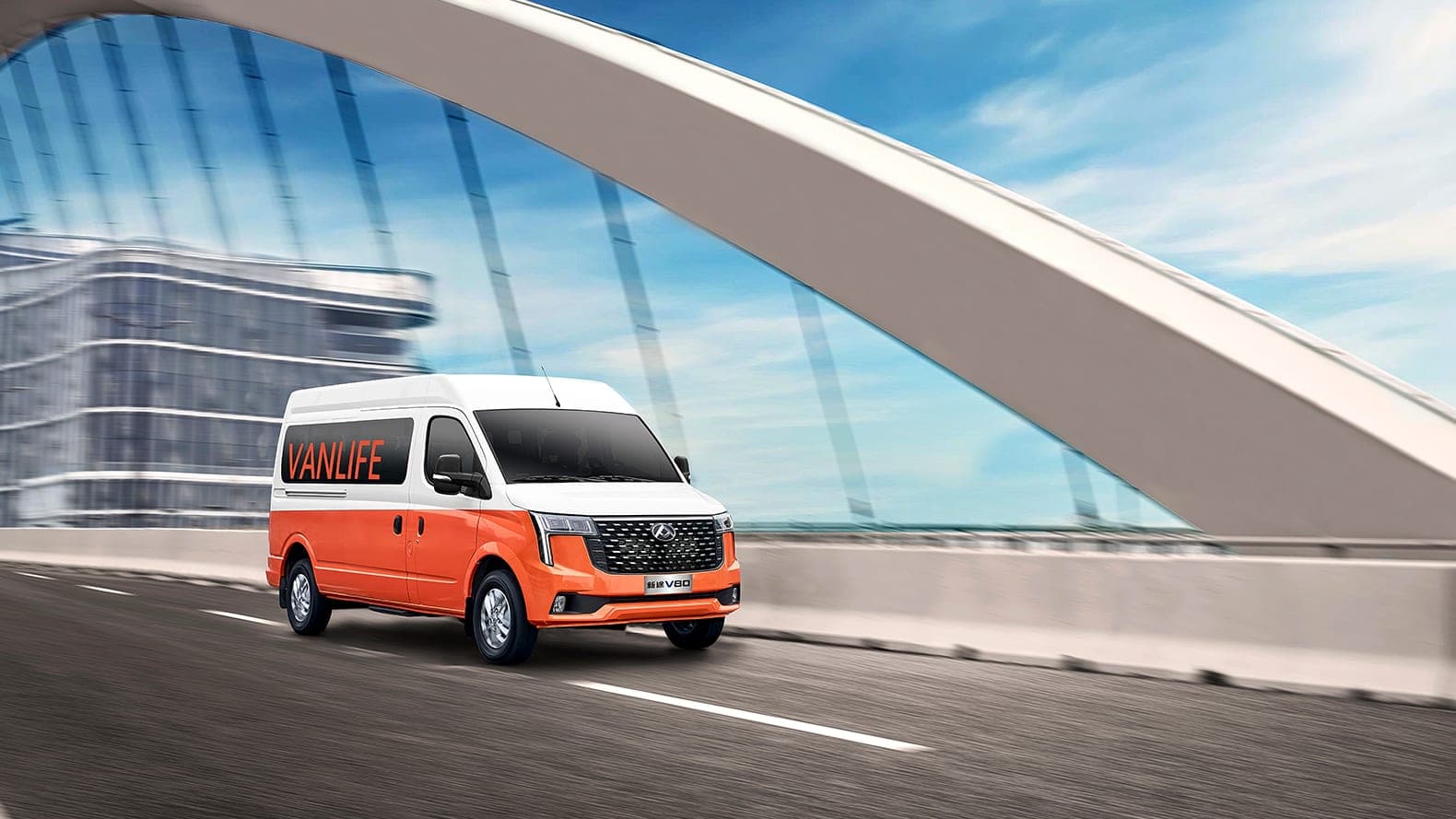 MAXUS V80 PRO 2026 — فان بضائع ديزل، وCombi، وحافلة صغيرة للتصدير, منظر أمامي على جسر